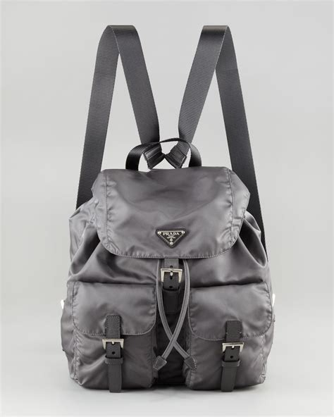 prada backpack grey|More.